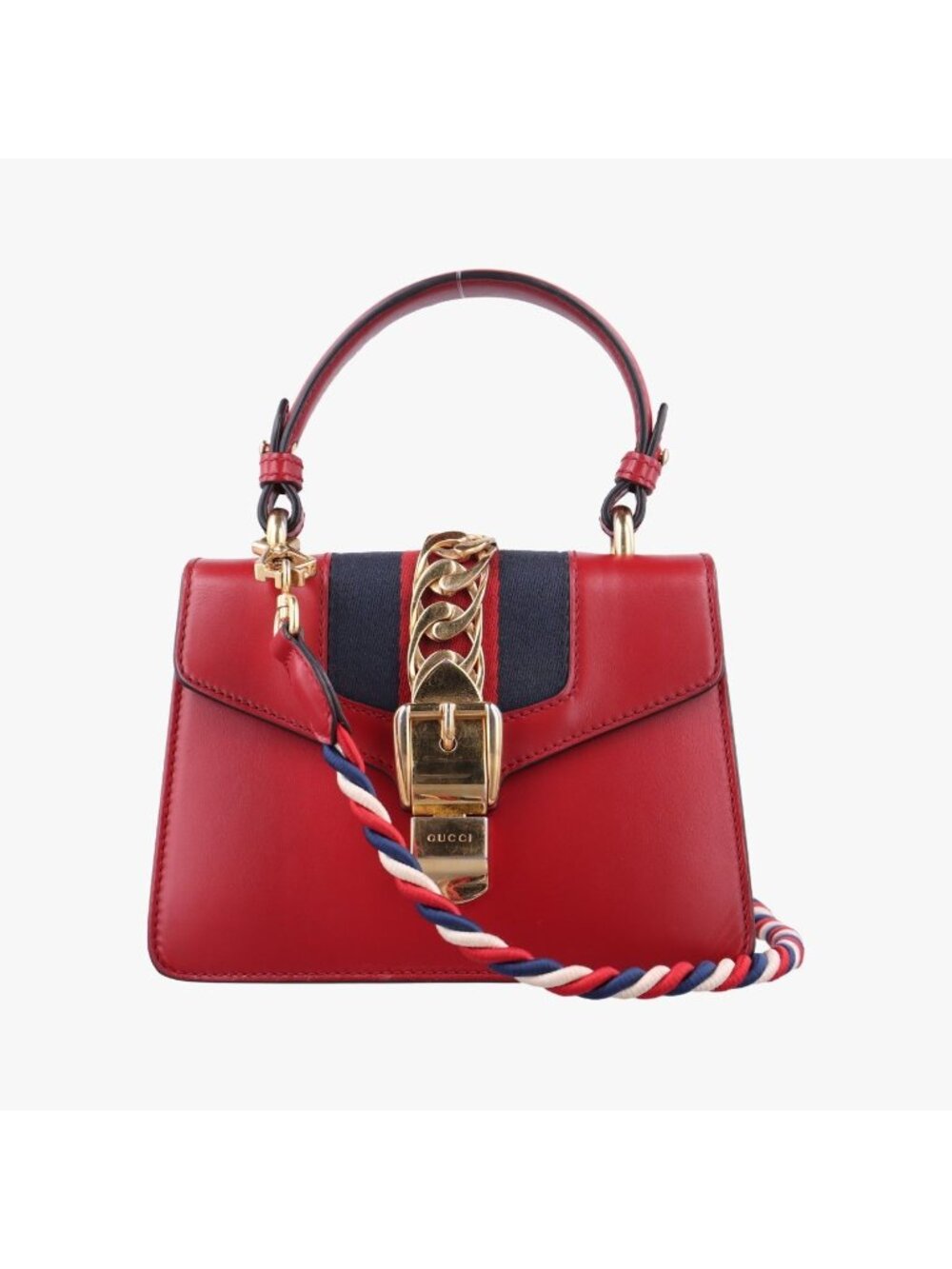 Gucci Sylvie Red Leather Shoulder Bag